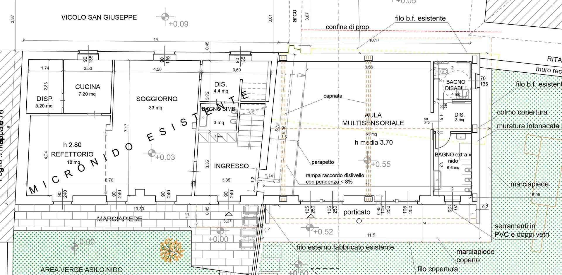 Progetto Planimetria Aula multisensoriale | Asili Riuniti di Cambiano e Gribaudi